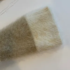 Universal Thread Women’s Medium Fuzzy Neutral Tan Oversized Crewneck Sweater thumbnail 3