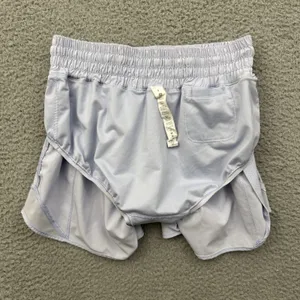 Lululemon Hotty Hot Shorts High Rise 4" Blue Linen Athletic Athleisure Women's 4 thumbnail 4