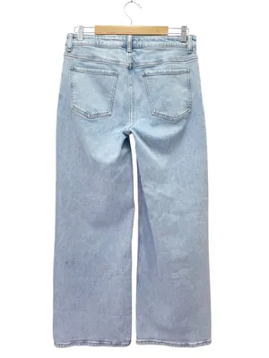 Quince Luna Stretch Relaxed Straight Jeans Sz 30 Cool Blue Mid Rise 28” Inseam thumbnail 3
