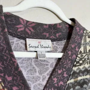 Women Patchwork Micro Dress Tunic Y2K Babydoll Twee‎ S Gilmore Hippie 3/4 Sleeve thumbnail 4