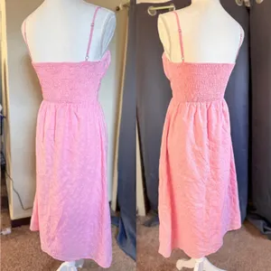 That's So Fetch Mik Cottagecore Pink Embroidered Midi Dress Size 4 thumbnail 13