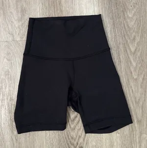Lululemon Black Biker Shorts Wunder Train 6"  thumbnail 1