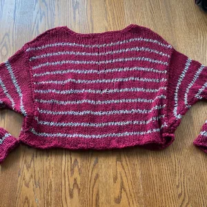 FREE PEOPLE Over Easy‎ Striped Open Chunky Knit Sweater C31 thumbnail 6