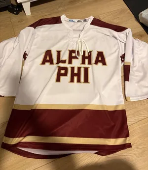 Alpha Phi Hockey Jersey White Size M thumbnail 1