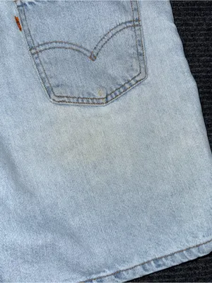 Vintage 90s Levis 950 Orange Tab Relaxed Denim Shorts Distressed 6 / 26 USA Made thumbnail 4