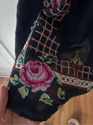 Free People Embroidered Floral Blouse | Size M thumbnail 5
