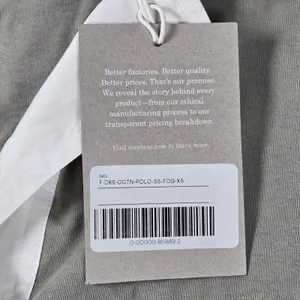 EVERLANE Organic Cotton‎ Polo T Shirt Dress Short Sleeve White Collar Fog XS thumbnail 4