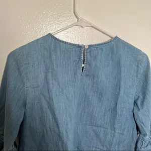Gap‎ for Good Women's Size Small Chambray Top Ruffle Bell Sleeve Medium Indigo thumbnail 9