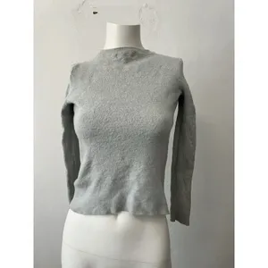Banana Republic Merino Wool Sweater S Cropped Ribbed Preppy Academic w/stains thumbnail 2