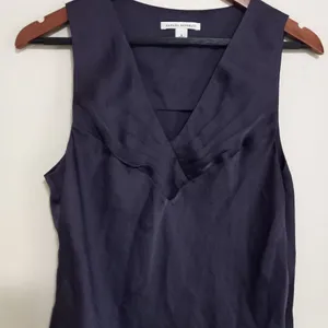 Banana Republic 8 V-Neck Satin Sleeveless Top in Deep Eggplant thumbnail 1
