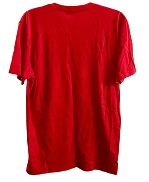 NYC Men’s New York (Manhattan Skyline) Bold Red Graphic Design Tee thumbnail 2