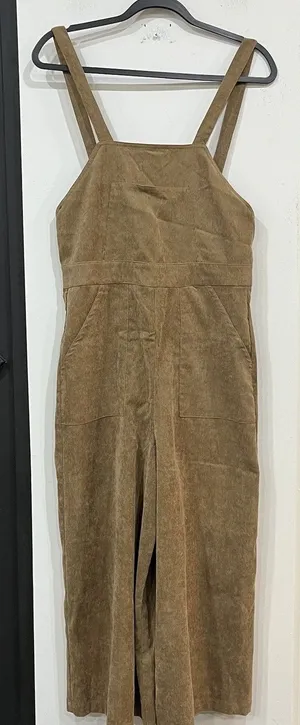 Flying Tomato Brown Corduroy Wide Leg Overalls Size Medium thumbnail 1