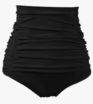 COCOPEAR Women's Ruched High Waisted Bikini Bottom Retro Vintage Swim Short Tankinis thumbnail 1