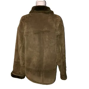 Gallery Leather Coat Womens M Used Brown Faux Fur Lining and Collar thumbnail 6