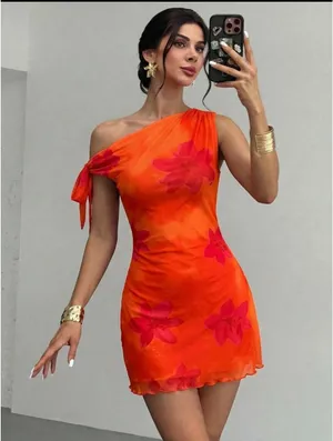 SheIn Orange Sunset Dress thumbnail 1