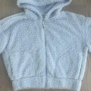 Lou & Grey Full Zip Sherpa Hoodie Sweatshirt Light Blue Medium thumbnail 3