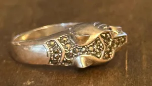 Sterling Silver  925 rhinestone jaguar ring thumbnail 8