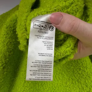 Free People Found My Friend Lime‎ Green Boucle Wool Blend Oversized Sweater Sz M thumbnail 8