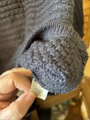 dressbarn Ladies Charcoal Cable Knit Crewneck Sweater Elbow Sleeves Small thumbnail 5