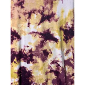 LOGO Lori Goldstein Women Top 3X Burgundy Yellow Tie Dye Sharkbite Boho Artistic thumbnail 4