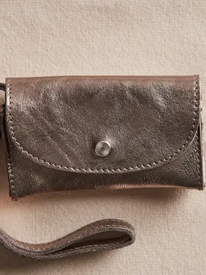 NWT Free People Leather Bag Lanyard in Metallic thumbnail 2