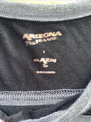 Arizona Jean Company super soft Gray and Black Three-Quarter Sleeve Top thumbnail 2