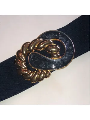Day Lor Vintage Gold and Dark Blue Decorative Elastic Waist Belt thumbnail 4