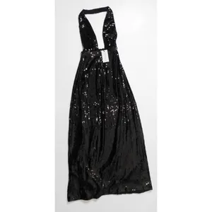 NWT!! WEWOREWHAT Black Sequin Halter Dress Full Length Maxi Glam Party‎ Size 2 thumbnail 2