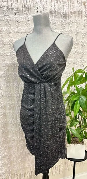 ⚪️ Vintage y2k cocktail mini dress women small Whimsigoth emo chic glam rock thumbnail 1