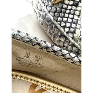 Sam Edelman Loraine Snakeskin Leather Bit Loafers Grey Black Gold Womens 8M thumbnail 3