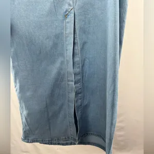 NWT Torn by‎ Ronny Kobo Renee Strapless Denim Midi Dress in Medium Blue Small thumbnail 4