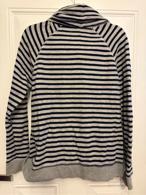 Old Navy Navy and Grey Striped Cowl Neck Sweater thumbnail 2