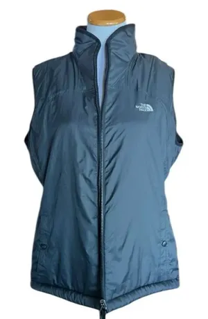 Womens The North Face Reversible Black Outdoor Vest - Sz L thumbnail 1