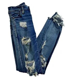 American Eagle Destroyed Ripped Hi Rise Jegging Next Level Stretch Sz 0 thumbnail 2