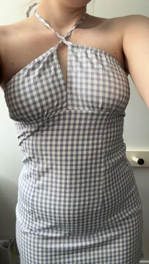 Cross Neck Plaid Lilac and White Mini Dress for Sorority Recruitment and LSU Game Days thumbnail 1