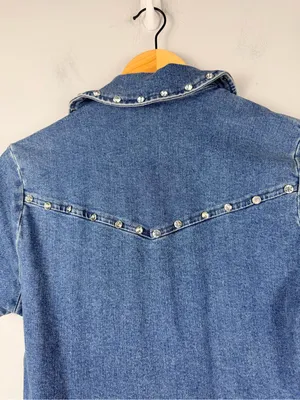 New Show me your Mumu outlaw studded denim romper size large thumbnail 12