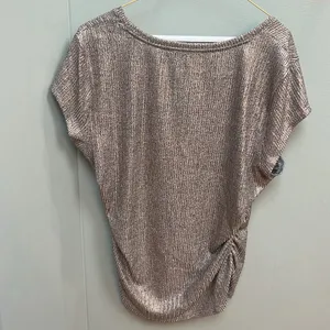 White House Black Market Gold Flutter Sleeve Tee thumbnail 3