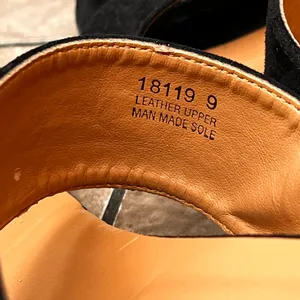 9 Sophia Milano Black Suede Block Heel Leather Women's Sandals Made In Italy Italian Summer Shoes thumbnail 6