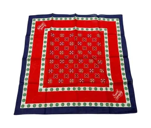 VTG NWT Avon Sweet Honesty red, blue cotton scarf. 21" square. bandana, vintage thumbnail 1