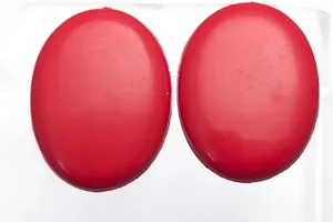 Vintage Clip On Earrings Large Red Oval Shape Statement Retro - Loose Clips thumbnail 1