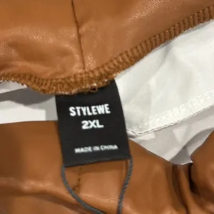 Stylewe Faux Leather Pants Brown Size 2X thumbnail 3