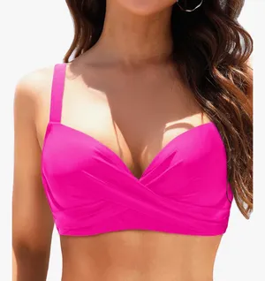 Daci Wide Adjustable Straps,Unremovable Cups for Fixed Lift,Full bikini top thumbnail 2
