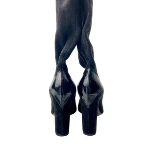 Roberto Del Carlo Women's Black Suede Leather Round Toe Zip Up Tall Boots Size 6 thumbnail 3
