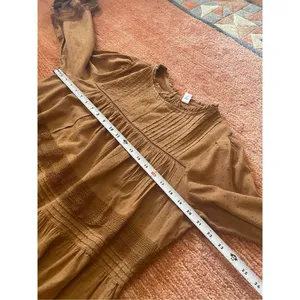 Old Navy Long Sleeve Brown Embroidered Dress Size L thumbnail 4
