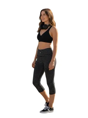Lululemon Wunder Under Crop Stripe Luon High Rise Yoga Leggings Size 4 6 Women thumbnail 3