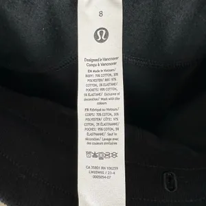 Lululemon Scuba High Rise Cropped Jogger Cotton Terry Drawcord Black Size 8 thumbnail 5