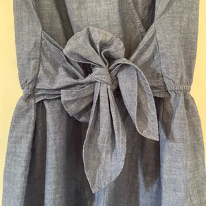 100% Cotton LOFT Denim Blue Romper Shorts thumbnail 4