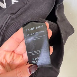 Anine Bing Harvey Serif Sweatshirt in Black - NWT thumbnail 8
