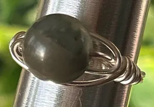 Handmade 💍 Handcrafted bloodstone wire wrapped crystal ring size 4 thumbnail 1