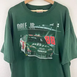 Chase Authentics Dale Earnhardt Jr 88 Vintage Green NASCAR 25th Anniversary Racing Graphic Tee thumbnail 2